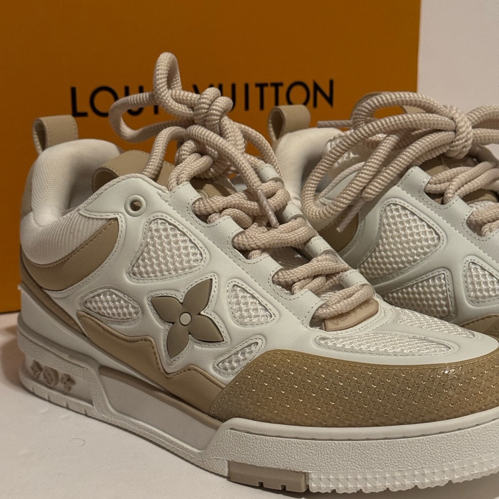 Louis Vuitton Beige and White Skater Sneakers - Picture 3 of 15
